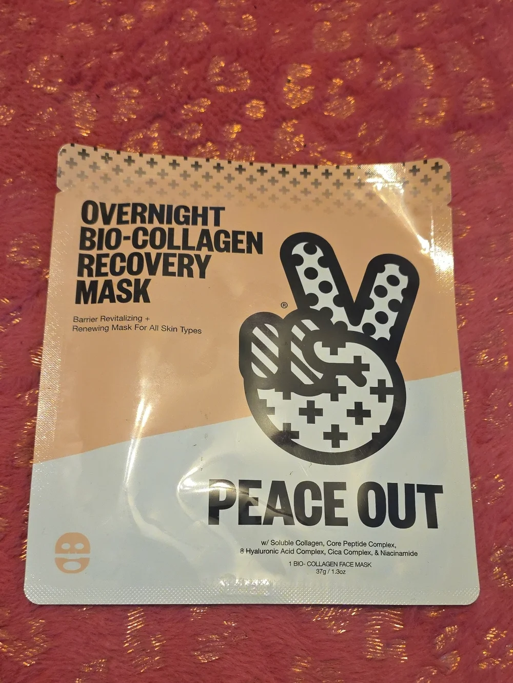 Peace Out Overnight Bio-Collagen Recovery Mask — Peach